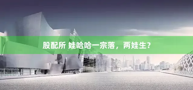 股配所 娃哈哈一宗落，两娃生？